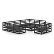 vidaXL 12 Piece Wood Medium Garden Lounge Set in Black