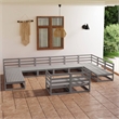 vidaXL 12 Piece Wood Large Garden Lounge Set in Gray