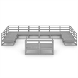 vidaXL 12 Piece Wood Large Garden Lounge Set in Gray