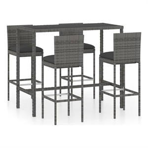 vidaXL 5 Piece Steel Large Bar Set in Gray