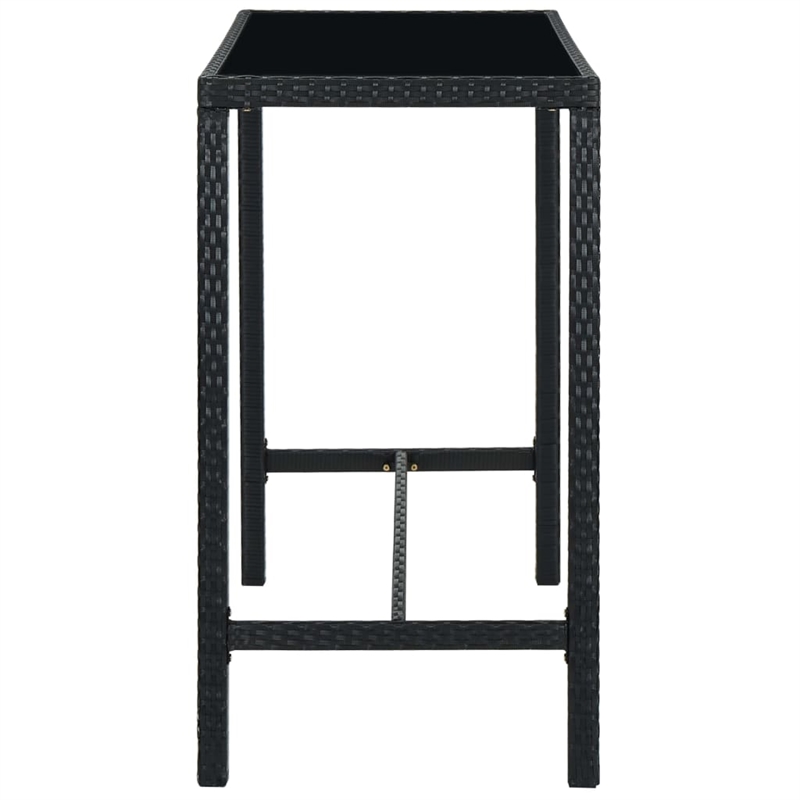 vidaXL 7 Piece Poly Rattan Bar Set in Black/White/Cream