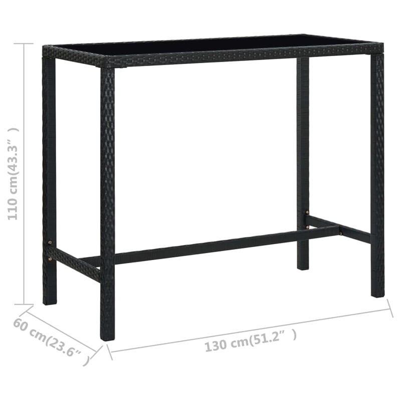 vidaXL 7 Piece Steel Bar Set in Black