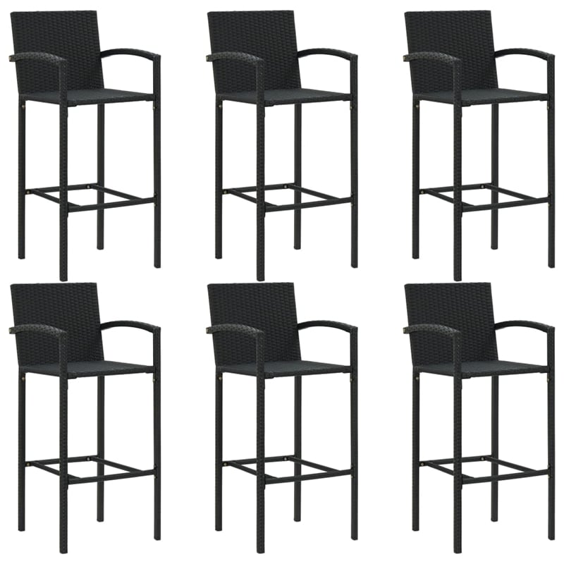 vidaXL 7 Piece Steel Bar Set in Black