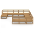 vidaXL 11 Piece Wood Small Garden Lounge Set in Brown