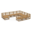 vidaXL 11 Piece Wood Small Garden Lounge Set in Brown