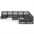 vidaXL 12 Piece Wood Large Garden Lounge Set in Black