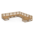 vidaXL 11 Piece Wood Large Garden Lounge Set in Brown