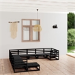vidaXL 11 Piece Wood Garden Lounge Set in Black
