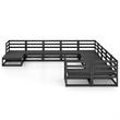 vidaXL 11 Piece Wood Garden Lounge Set in Black