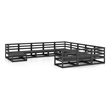 vidaXL 12 Piece Wood Medium Garden Lounge Set in Black