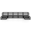 vidaXL 7 Piece Wood Standard Garden Lounge Set in Black