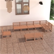 vidaXL 9 Piece Wood Large Garden Lounge Set in Brown