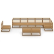 vidaXL 9 Piece Wood Large Garden Lounge Set in Brown