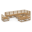 vidaXL 10 Piece Wood Large Garden Lounge Set in Brown