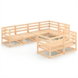 vidaXL 7 Piece Wood Medium Garden Lounge Set in Brown