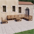 vidaXL 9 Piece Wood Garden Lounge Set in Brown