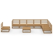 vidaXL 9 Piece Wood Garden Lounge Set in Brown