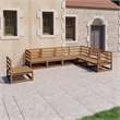 vidaXL 7 Piece Wood Medium Garden Lounge Set in Brown