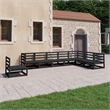 vidaXL 8 Piece Wood Large Garden Lounge Set in Black