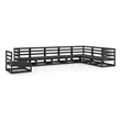 vidaXL 8 Piece Wood Large Garden Lounge Set in Black