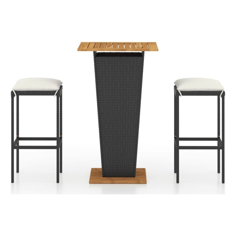 vidaXL 3 Piece Steel Bar Set in Black/White/Cream