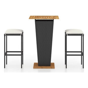 vidaXL 3 Piece Steel Bar Set in Black/White/Cream