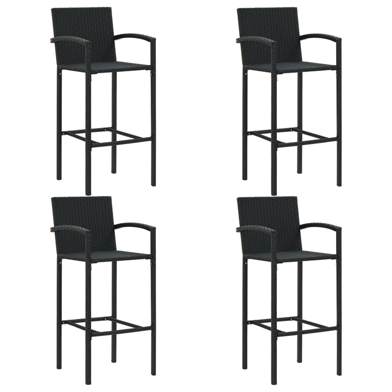 vidaXL 5 Piece Solid Acacia Wood Bar Set in Black
