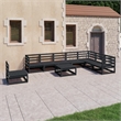 vidaXL 9 Piece Wood Large Garden Lounge Set in Black