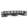 vidaXL 9 Piece Wood Large Garden Lounge Set in Black