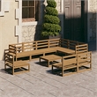 vidaXL 10 Piece Wood Large Garden Lounge Set in Brown
