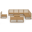 vidaXL 10 Piece Wood Large Garden Lounge Set in Brown