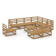 vidaXL 10 Piece Wood Large Garden Lounge Set in Brown