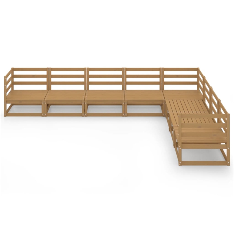vidaXL 8 Piece Wood Garden Lounge Set in Brown