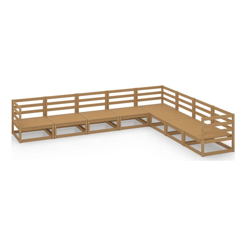vidaXL 8 Piece Wood Garden Lounge Set in Brown