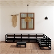 vidaXL 9 Piece Wood Garden Lounge Set in Black