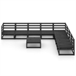 vidaXL 9 Piece Wood Garden Lounge Set in Black