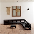 vidaXL 10 Piece Wood Large Garden Lounge Set in Black