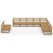 vidaXL 10 Piece Wood Garden Lounge Set in Brown