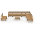 vidaXL 11 Piece Wood Medium Garden Lounge Set in Brown