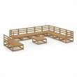 vidaXL 11 Piece Wood Medium Garden Lounge Set in Brown
