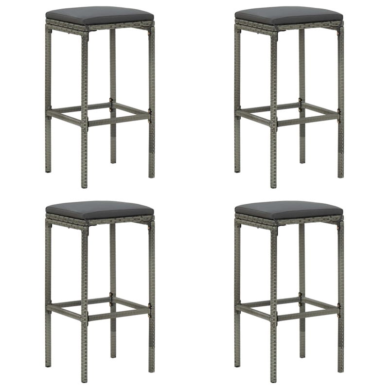vidaXL 5 Piece Solid Acacia Wood Bar Set in Gray/Anthracite