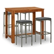 vidaXL 5 Piece Solid Acacia Wood Bar Set in Gray/Anthracite