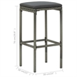 vidaXL 7 Piece Solid Acacia Wood Medium Bar Set in Gray