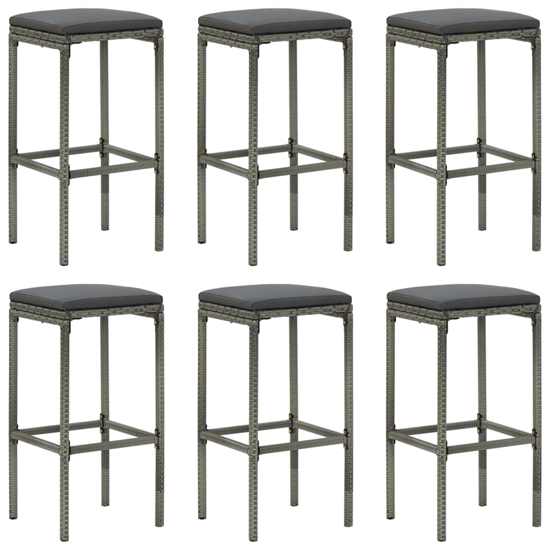 vidaXL 7 Piece Solid Acacia Wood Medium Bar Set in Gray