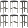 vidaXL 7 Piece Solid Acacia Wood Medium Bar Set in Gray