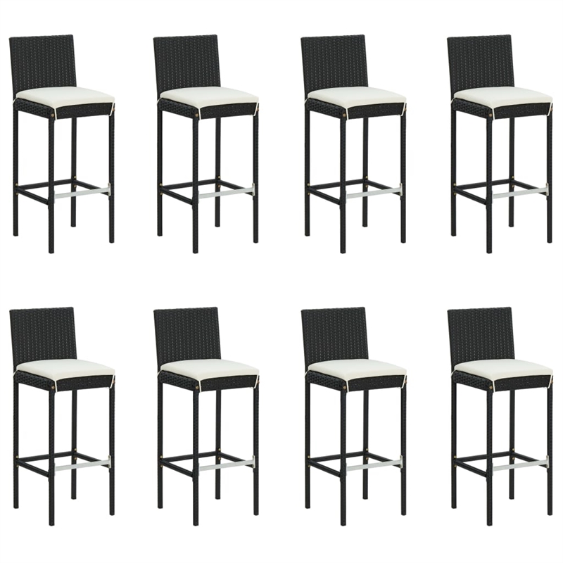 vidaXL 9 Piece Solid Acacia Wood Large Bar Set in Black/Natural