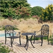 vidaXL 3 Piece Aluminum Medium Bistro Set in Black