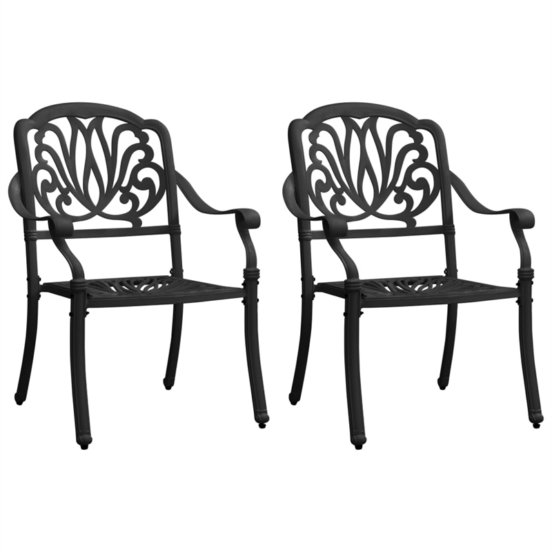 vidaXL 3 Piece Aluminum Medium Bistro Set in Black