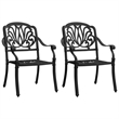 vidaXL 3 Piece Aluminum Medium Bistro Set in Black