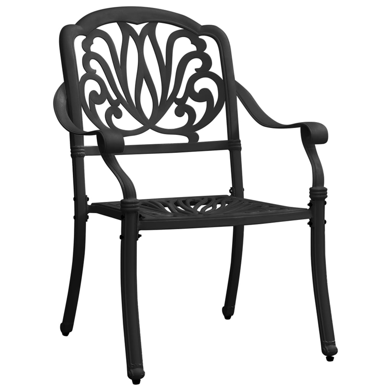 vidaXL 3 Piece Aluminum Medium Bistro Set in Black
